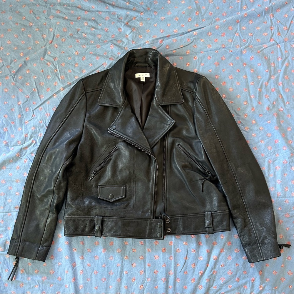 100% Leather Moto Jacket - 14